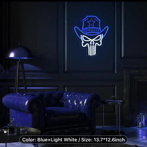 COWBOYS SKULL NEON LED SIGN - Picture 5 of 6